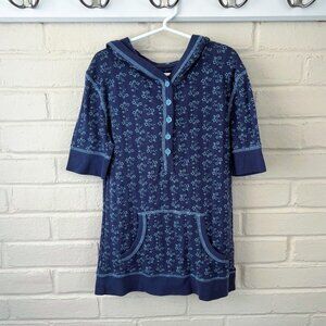 Girls Mossimo Supply Co Blue Hooded Short Sleeve Shirt | Large